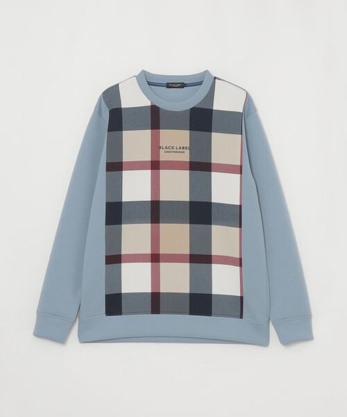 一部店舗限定パーシャルチェックスウェットシャツ　ブラックレーベルクレストブリッジ BLACK LABEL CRESTBRIDGE（ブラックレーベル・クレストブリッジ