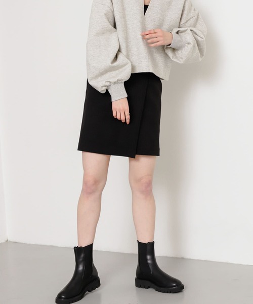 SENSE OF PLACE by URBAN RESEARCH（センスオブプレイスバイアーバンリサーチ）の「ラップミニスカート（スカート・レディース・グレー/ベージュ/ブラック・SMALL/MEDIUM）」の2枚目の写真