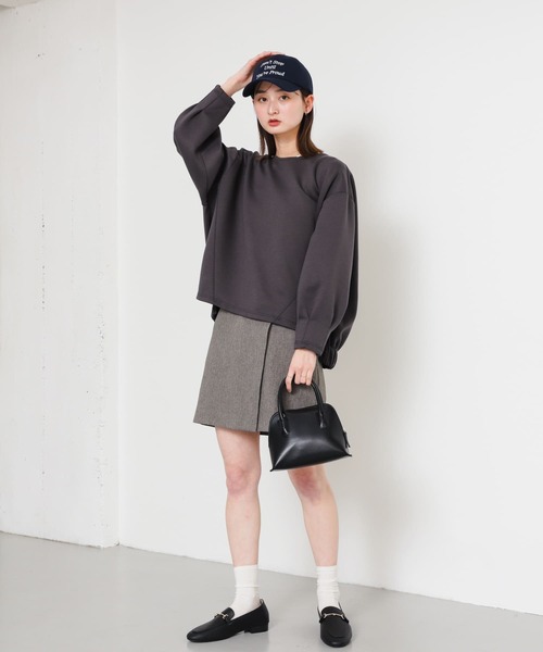 SENSE OF PLACE by URBAN RESEARCH（センスオブプレイスバイアーバンリサーチ）の「ラップミニスカート（スカート・レディース・グレー/ベージュ/ブラック・SMALL/MEDIUM）」の9枚目の写真