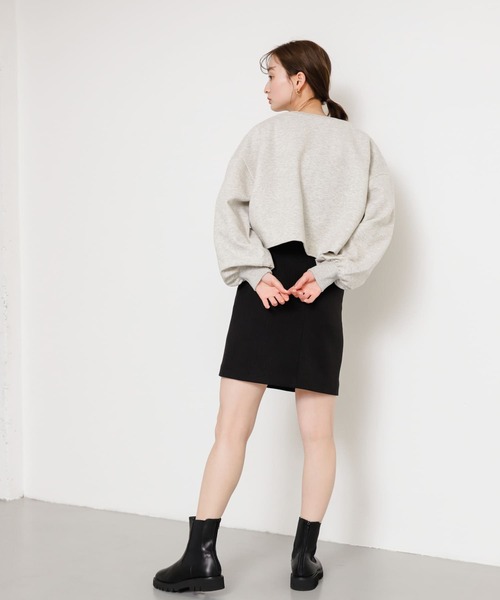 SENSE OF PLACE by URBAN RESEARCH（センスオブプレイスバイアーバンリサーチ）の「ラップミニスカート（スカート・レディース・グレー/ベージュ/ブラック・SMALL/MEDIUM）」の15枚目の写真