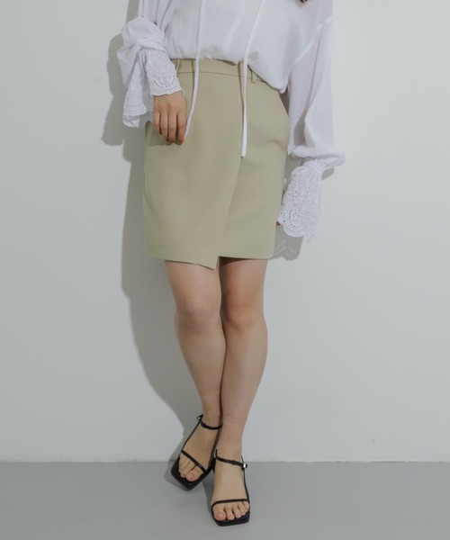 SENSE OF PLACE by URBAN RESEARCH（センスオブプレイスバイアーバンリサーチ）の「ラップミニスカート（スカート・レディース・グレー/ベージュ/ブラック・SMALL/MEDIUM）」の16枚目の写真