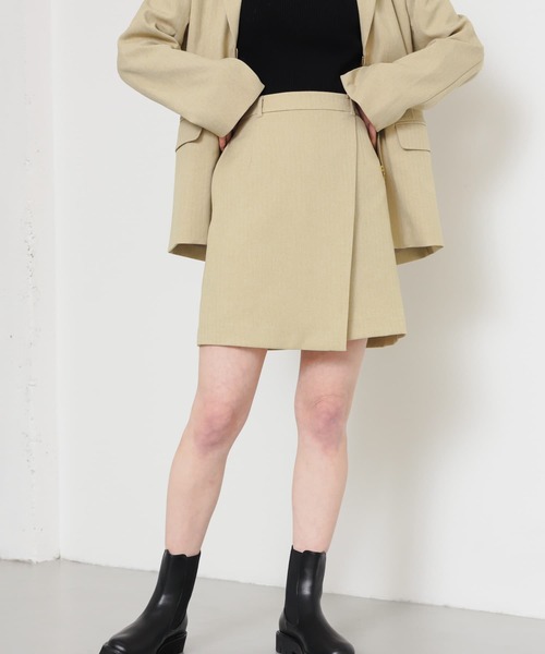 SENSE OF PLACE by URBAN RESEARCH（センスオブプレイスバイアーバンリサーチ）の「ラップミニスカート（スカート・レディース・グレー/ベージュ/ブラック・SMALL/MEDIUM）」の20枚目の写真