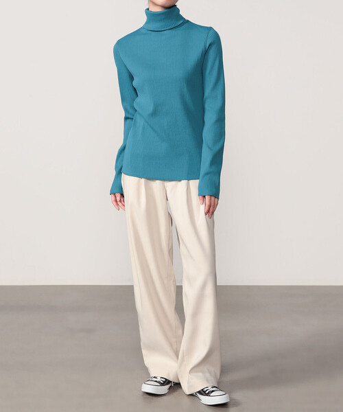 THE SHINZONE(ザ シンゾーン)の「THE SHINZONE | HIGH NECK RIB WOMEN(Tシャツ/カットソー・レディース・ブラック/ターコイズブルー/ホワイト・F)」の14枚目の写真