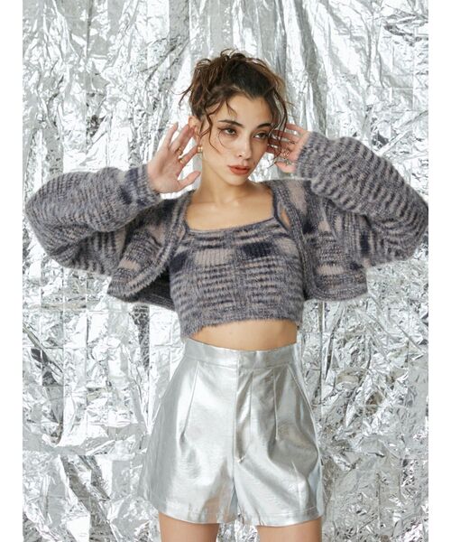 EVRIS（エヴリス）の「フェザーラメアンサンブルニットトップス（ニット/セーター・レディース・グレー/ピンク/オレンジ・FREE）」の14枚目の写真