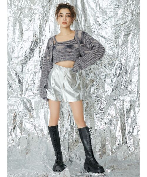 EVRIS（エヴリス）の「フェザーラメアンサンブルニットトップス（ニット/セーター・レディース・グレー/ピンク/オレンジ・FREE）」の15枚目の写真