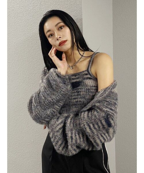 EVRIS（エヴリス）の「フェザーラメアンサンブルニットトップス（ニット/セーター・レディース・グレー/ピンク/オレンジ・FREE）」の18枚目の写真