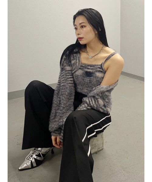 EVRIS（エヴリス）の「フェザーラメアンサンブルニットトップス（ニット/セーター・レディース・グレー/ピンク/オレンジ・FREE）」の20枚目の写真