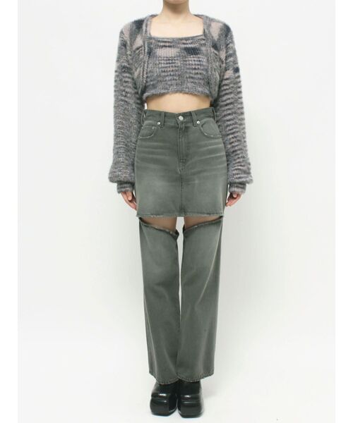 EVRIS（エヴリス）の「フェザーラメアンサンブルニットトップス（ニット/セーター・レディース・グレー/ピンク/オレンジ・FREE）」の4枚目の写真