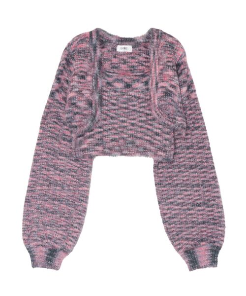 EVRIS（エヴリス）の「フェザーラメアンサンブルニットトップス（ニット/セーター・レディース・グレー/ピンク/オレンジ・FREE）」の8枚目の写真