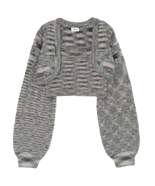 EVRIS（エヴリス）の「フェザーラメアンサンブルニットトップス（ニット/セーター・レディース・グレー/ピンク/オレンジ・FREE）」の10枚目の写真