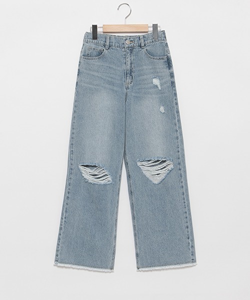 LOVETOXIC（ラブトキシック）の「ダメージワイドパンツ（その他パンツ・キッズ・グレー/サックスブルー/ライトブルー/ライトグレー・S/M/L）」の18枚目の写真