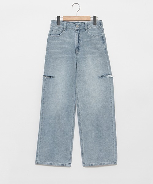 LOVETOXIC（ラブトキシック）の「ダメージワイドパンツ（その他パンツ・キッズ・グレー/サックスブルー/ライトブルー/ライトグレー・S/M/L）」の19枚目の写真