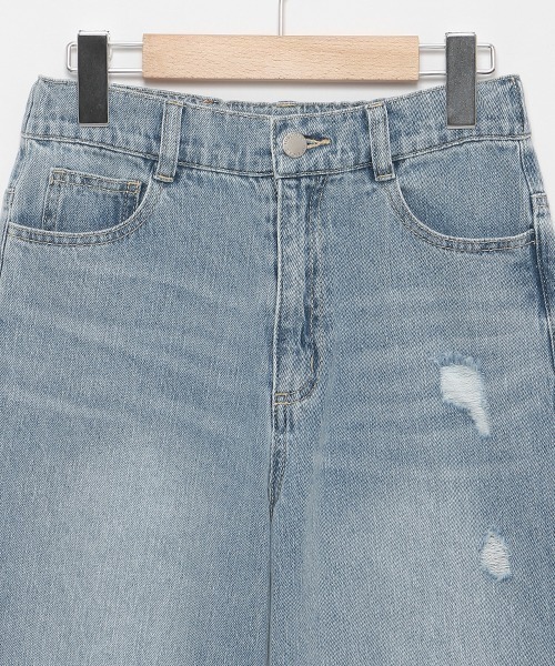 LOVETOXIC（ラブトキシック）の「ダメージワイドパンツ（その他パンツ・キッズ・グレー/サックスブルー/ライトブルー/ライトグレー・S/M/L）」の21枚目の写真