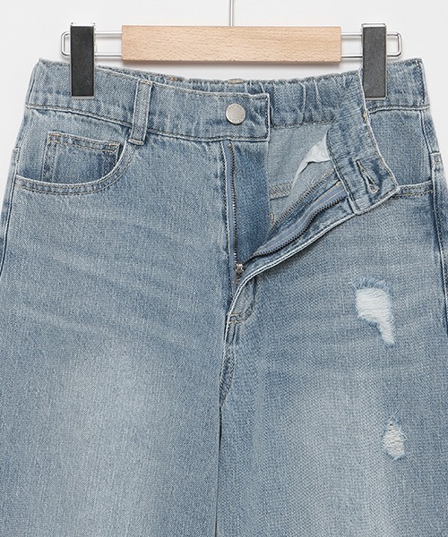 LOVETOXIC（ラブトキシック）の「ダメージワイドパンツ（その他パンツ・キッズ・グレー/サックスブルー/ライトブルー/ライトグレー・S/M/L）」の20枚目の写真