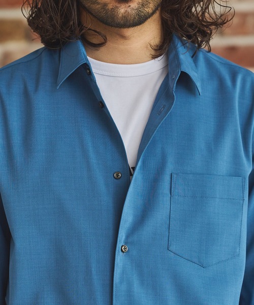 RATTLE TRAP（ラトルトラップ）の「ストレッチカチオン七分袖シャツ（シャツ/ブラウス・メンズ・ベージュ/ネイビー/ブラウン/ブルー/ライトブルー・S/M/L/LL）」の10枚目の写真