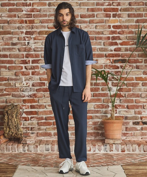 RATTLE TRAP（ラトルトラップ）の「ストレッチカチオン七分袖シャツ（シャツ/ブラウス・メンズ・ベージュ/ネイビー/ブラウン/ブルー/ライトブルー・S/M/L/LL）」の6枚目の写真