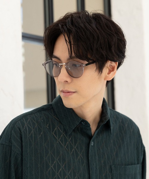 LAKOLE（ラコレ）の「ウェリントンコンビシルバーサングラス / 994357（サングラス・メンズ・ライトブルー/ブラック/グレー/スモーク/チャコール・FREE）」の2枚目の写真