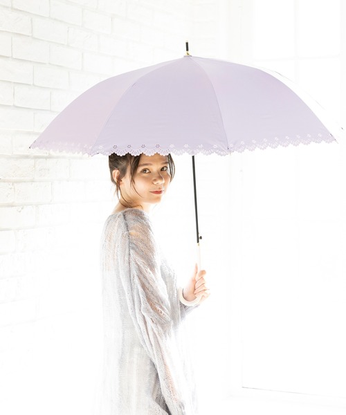 ALWAYS GOOD TIME(オルウェイズグッドタイム)の「【一級遮光・晴雨兼用】UV日傘/PARASOL/パラソル フラワーヒートカット(長傘・レディース・ブラック/ベージュ/ラベンダー・F)」の3枚目の写真