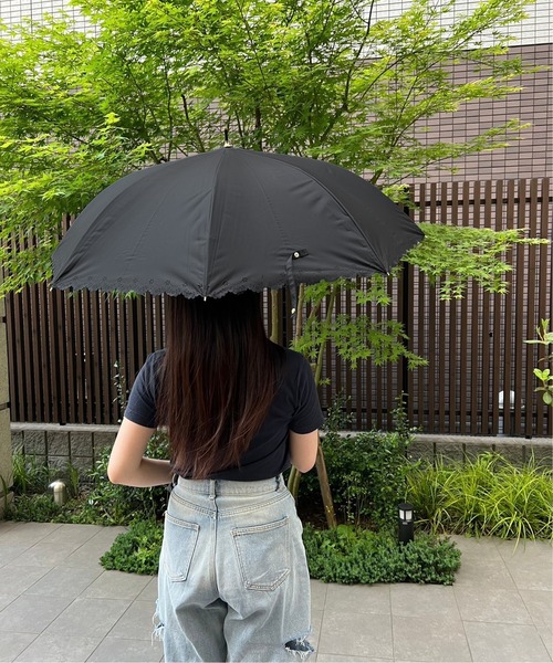 ALWAYS GOOD TIME(オルウェイズグッドタイム)の「【一級遮光・晴雨兼用】UV日傘/PARASOL/パラソル フラワーヒートカット(長傘・レディース・ブラック/ベージュ/ラベンダー・F)」の1枚目の写真