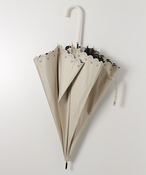 ALWAYS GOOD TIME(オルウェイズグッドタイム)の「【一級遮光・晴雨兼用】UV日傘/PARASOL/パラソル フラワーヒートカット(長傘・レディース・ブラック/ベージュ/ラベンダー・F)」の15枚目の写真