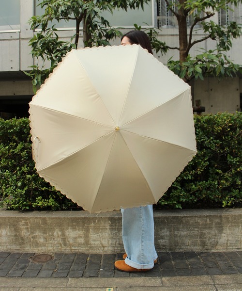 ALWAYS GOOD TIME(オルウェイズグッドタイム)の「【一級遮光・晴雨兼用】UV日傘/PARASOL/パラソル フラワーヒートカット(長傘・レディース・ブラック/ベージュ/ラベンダー・F)」の5枚目の写真