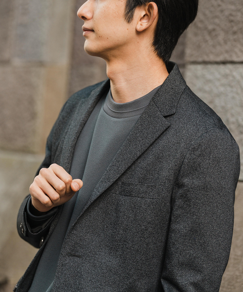 EDIFICE(エディフィス)の「メランジ ジャージ 2B ジャケット【セットアップ着用可】(テーラードジャケット・メンズ・ベージュ/ネイビー/ブラック・SMALL/MEDIUM/LARGE/X-LARGE)」の9枚目の写真