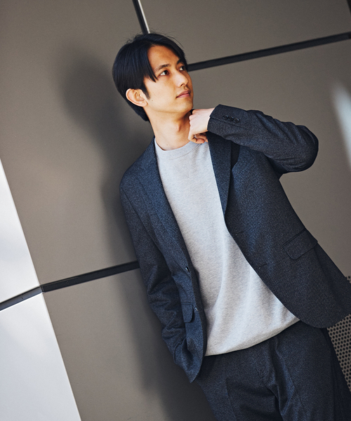 EDIFICE(エディフィス)の「メランジ ジャージ 2B ジャケット【セットアップ着用可】(テーラードジャケット・メンズ・ベージュ/ネイビー/ブラック・SMALL/MEDIUM/LARGE/X-LARGE)」の14枚目の写真