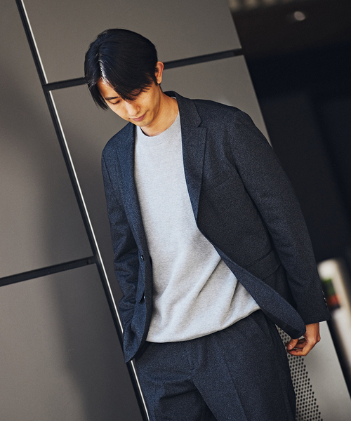 EDIFICE(エディフィス)の「メランジ ジャージ 2B ジャケット【セットアップ着用可】(テーラードジャケット・メンズ・ベージュ/ネイビー/ブラック・SMALL/MEDIUM/LARGE/X-LARGE)」の15枚目の写真