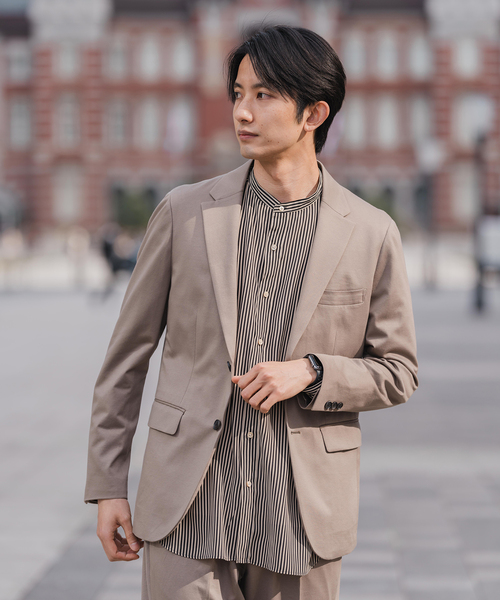 EDIFICE(エディフィス)の「メランジ ジャージ 2B ジャケット【セットアップ着用可】(テーラードジャケット・メンズ・ベージュ/ネイビー/ブラック・SMALL/MEDIUM/LARGE/X-LARGE)」の21枚目の写真