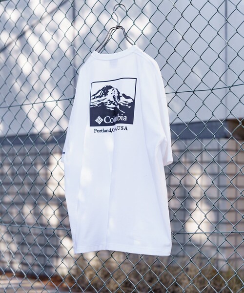 FREAK'S STORE(フリークスストア)の「限定展開 Columbia×FREAK'S STORE/コロンビア 別注 インペリアルパーク バックプリント クルーネックTシャツ(Tシャツ/カットソー・メンズ・ホワイト/ブラック/ベージュ/グレー/グリーン/ホワイト系その他/ブラック系その他/グレー系その他/ベージュ系その他/グリーン系その他・SMALL/MEDIUM/LARGE/X-LARGE)」の2枚目の写真