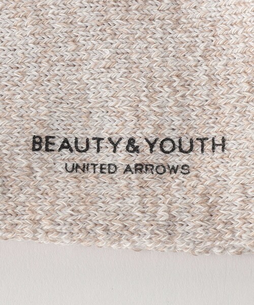 BEAUTY&YOUTH UNITED ARROWS（ビューティーアンドユースユナイテッドアローズ）の「ルーズ パイル クルー モク ソックス（ソックス/靴下・メンズ・オフホワイト/オリーブ・FREE）」の4枚目の写真