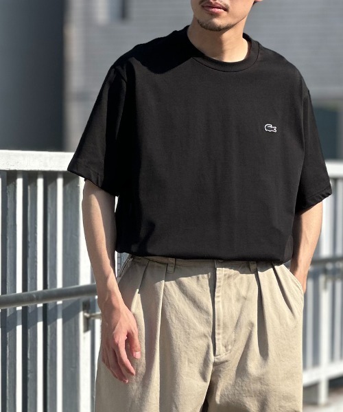 LACOSTE（ラコステ）の「[LACOSTE/ラコステ] ワンポイントロゴ クルーネックTシャツ（Tシャツ/カットソー・レディース・ブラック/サックスブルー/ネイビー/ホワイト/アイボリー/グリーン・2/3/4/5/6）」の21枚目の写真