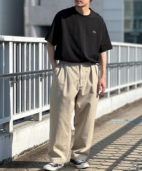 LACOSTE（ラコステ）の「[LACOSTE/ラコステ] ワンポイントロゴ クルーネックTシャツ（Tシャツ/カットソー・レディース・ブラック/サックスブルー/ネイビー/ホワイト/アイボリー/グリーン・2/3/4/5/6）」の12枚目の写真