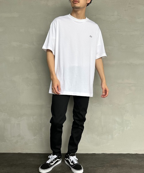 LACOSTE（ラコステ）の「[LACOSTE/ラコステ] ワンポイントロゴ クルーネックTシャツ（Tシャツ/カットソー・レディース・ブラック/サックスブルー/ネイビー/ホワイト/アイボリー/グリーン・2/3/4/5/6）」の8枚目の写真