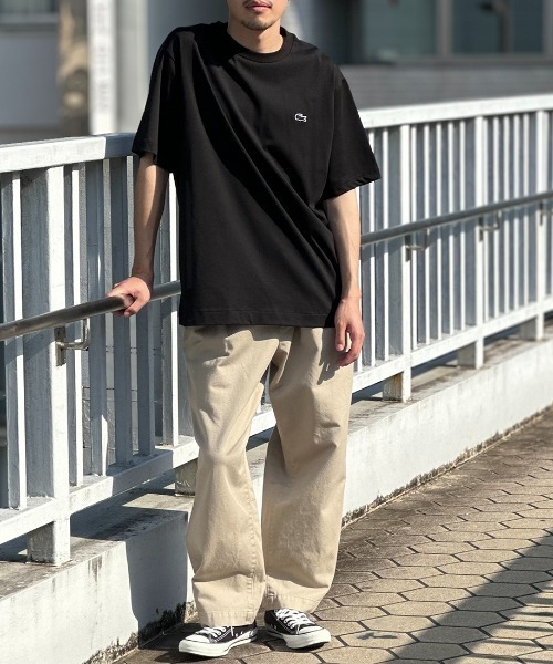 LACOSTE（ラコステ）の「[LACOSTE/ラコステ] ワンポイントロゴ クルーネックTシャツ（Tシャツ/カットソー・レディース・ブラック/サックスブルー/ネイビー/ホワイト/アイボリー/グリーン・2/3/4/5/6）」の13枚目の写真