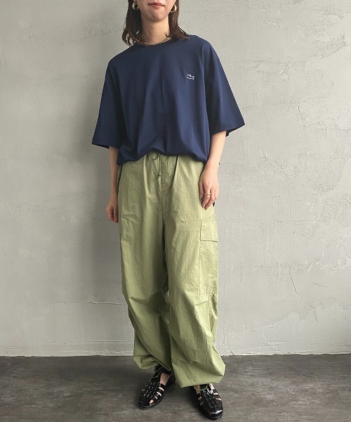 LACOSTE（ラコステ）の「[LACOSTE/ラコステ] ワンポイントロゴ クルーネックTシャツ（Tシャツ/カットソー・レディース・ブラック/サックスブルー/ネイビー/ホワイト/アイボリー/グリーン・2/3/4/5/6）」の16枚目の写真