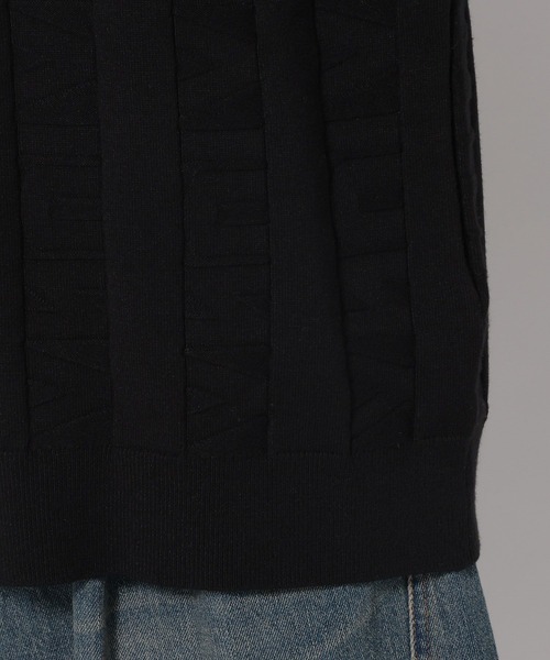 Anui(アニュイ)の「【UNISEX】ロゴ半袖ポロニットカーディガン(ニット/セーター・レディース・ブラック/オフホワイト・MEDIUM)」の21枚目の写真