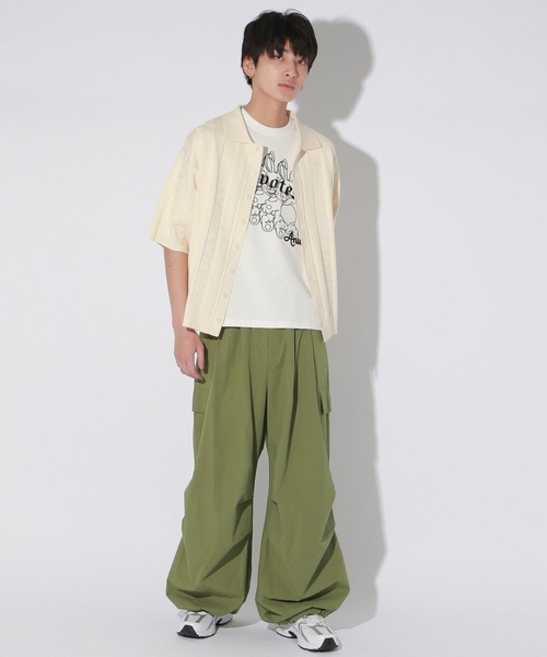 Anui(アニュイ)の「【UNISEX】ロゴ半袖ポロニットカーディガン(ニット/セーター・レディース・ブラック/オフホワイト・MEDIUM)」の12枚目の写真