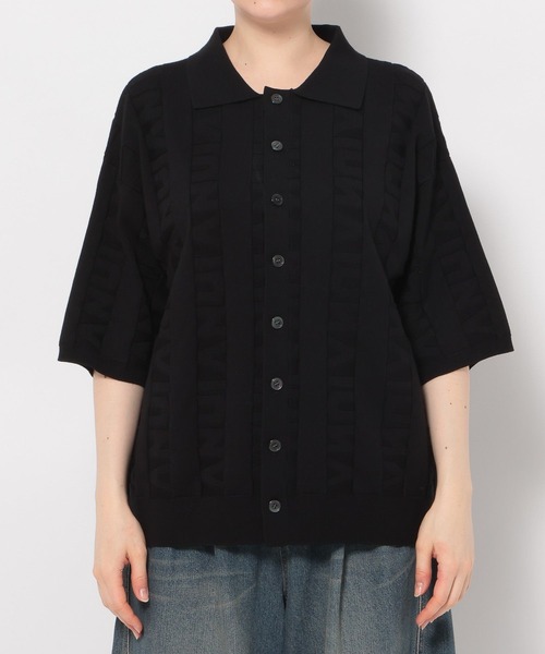 Anui(アニュイ)の「【UNISEX】ロゴ半袖ポロニットカーディガン(ニット/セーター・レディース・ブラック/オフホワイト・MEDIUM)」の16枚目の写真