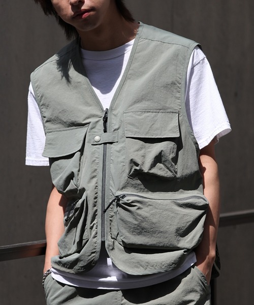 FIRST DOWN(ファーストダウン)の「【FIRST DOWN/ファーストダウン】RIVER VEST TASLAN NYLON / タスランナイロン リバーベスト 24SS(ベスト・メンズ・セージグリーン/グレー/ブラック・XL/L/M)」の10枚目の写真