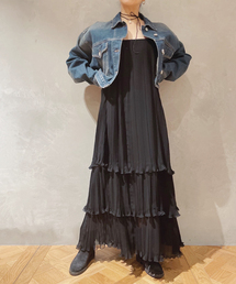 IENA LA BOUCLE PE楊柳プリーツドレス