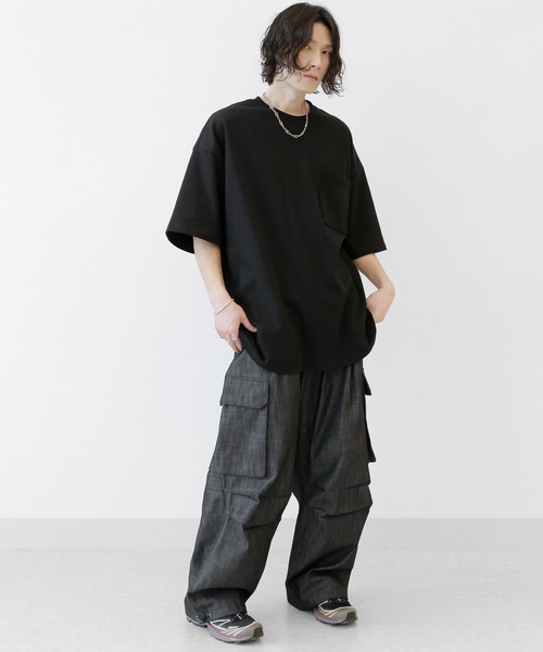 minsobi（ミンソビ）の「バックボーン半袖Tシャツ（Tシャツ/カットソー・メンズ・グレー/ブラック・FREE）」の22枚目の写真