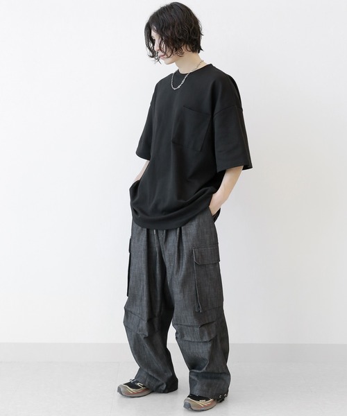 minsobi（ミンソビ）の「バックボーン半袖Tシャツ（Tシャツ/カットソー・メンズ・グレー/ブラック・FREE）」の20枚目の写真