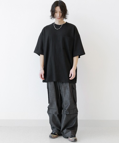 minsobi（ミンソビ）の「バックボーン半袖Tシャツ（Tシャツ/カットソー・メンズ・グレー/ブラック・FREE）」の21枚目の写真