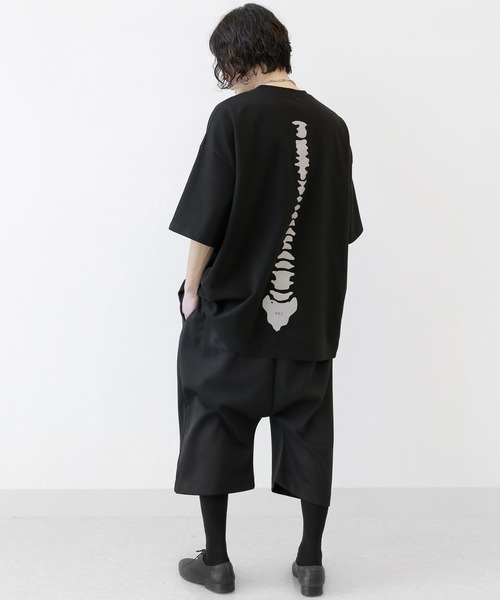 minsobi（ミンソビ）の「バックボーン半袖Tシャツ（Tシャツ/カットソー・メンズ・グレー/ブラック・FREE）」の12枚目の写真