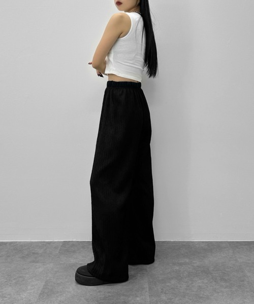 LVEU.(ラブユ.)の「【LVEU.】マイクロプリーツストレートパンツ / ボトムス パンツ プリーツ イージー ゆったり ストレッチ ブラック ブルー(その他パンツ・レディース・ブラック/ブルー・FREE)」の13枚目の写真