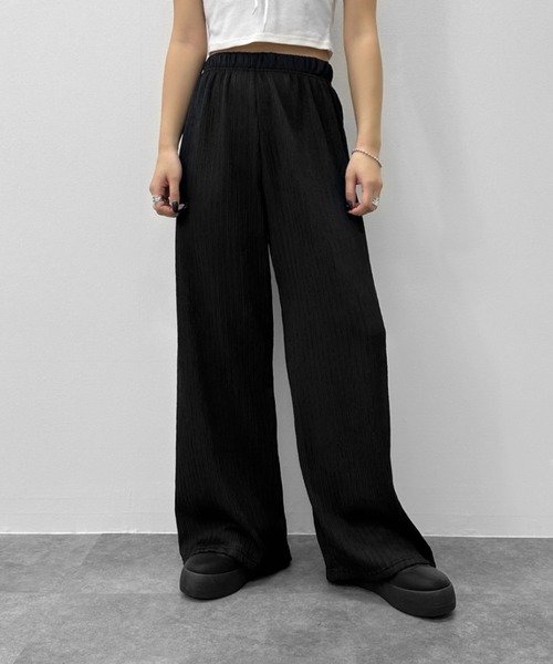 LVEU.(ラブユ.)の「【LVEU.】マイクロプリーツストレートパンツ / ボトムス パンツ プリーツ イージー ゆったり ストレッチ ブラック ブルー(その他パンツ・レディース・ブラック/ブルー・FREE)」の15枚目の写真