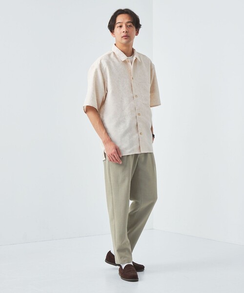 green label relaxing(グリーンレーベルリラクシング)の「リネンライク 2プリーツ ユーティリティーパンツ 9分丈 イージーパンツ -ストレッチ・防シワ-(その他パンツ・メンズ・グレー/ナチュラル/ネイビー・S/M/L/XL)」の5枚目の写真