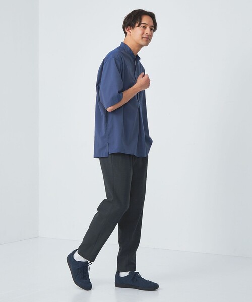 green label relaxing(グリーンレーベルリラクシング)の「リネンライク 2プリーツ ユーティリティーパンツ 9分丈 イージーパンツ -ストレッチ・防シワ-(その他パンツ・メンズ・グレー/ナチュラル/ネイビー・S/M/L/XL)」の6枚目の写真