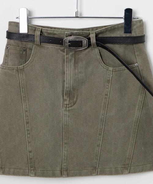 WEGO(ウィゴー)の「WEGO/ベルトデニムスカート(スカート・レディース・ブラック/カーキ・MEDIUM/SMALL)」の16枚目の写真